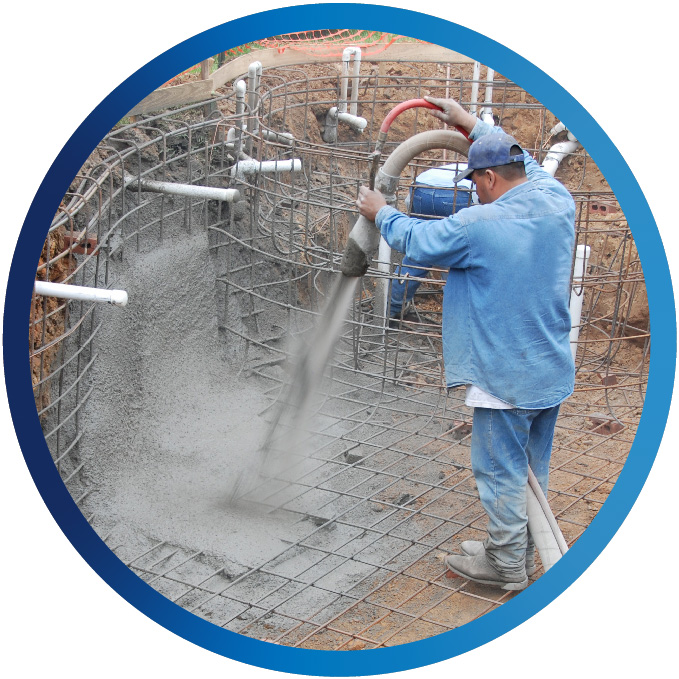 Pouring Gunite pools by Oasis of the Desert Pools & Spas